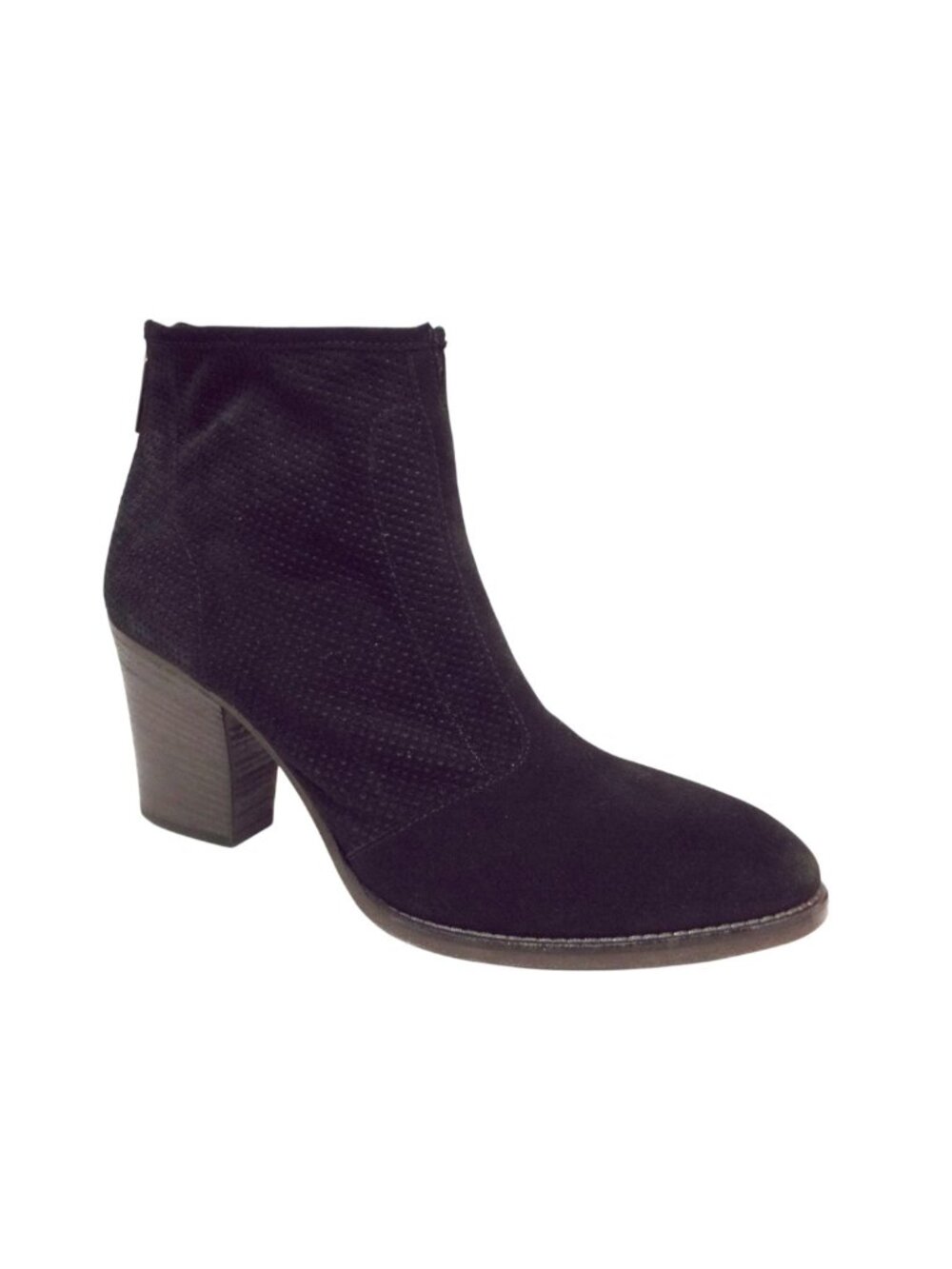 New AQUATALIA Black Suede Leather Block Heel Ankle Boots Booties 10